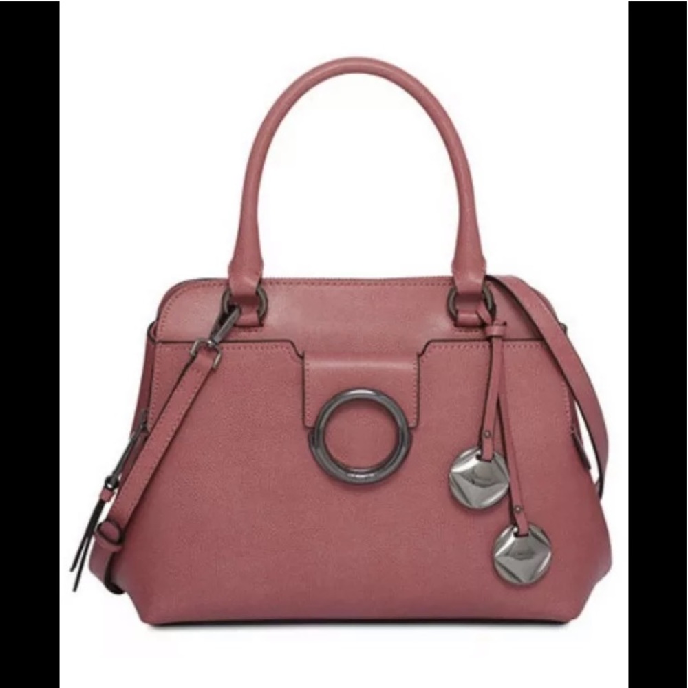Calvin Klein Reese satchel Bag Purse Pink dahlia
